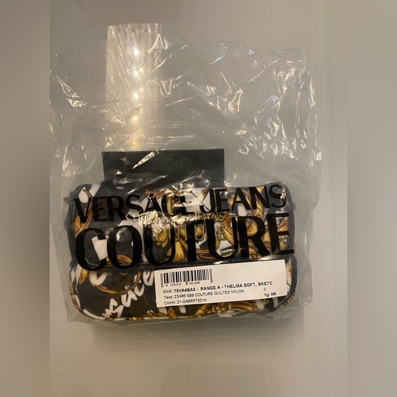 Versace Jeans Collection Black and Gold Crossbody Bag with Elegant Chain NWT - Picture 2 of 10